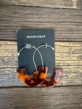BaubleBar Tortoiseshell Hoop Earrings with Gold Wire